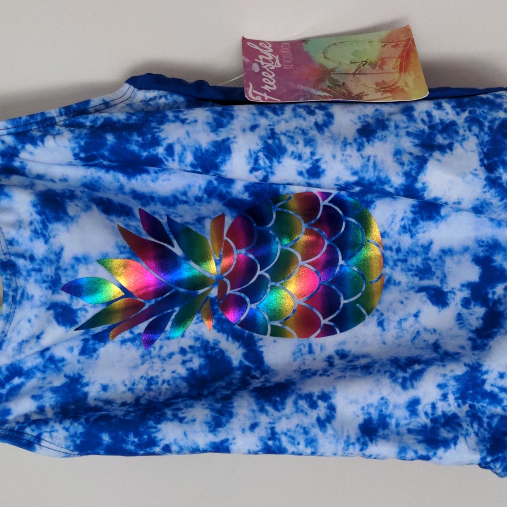 Freestyle Revolution Girl's Size 6 Fully Lined Tie Die Pineapple Print S… - Picture 2 of 8